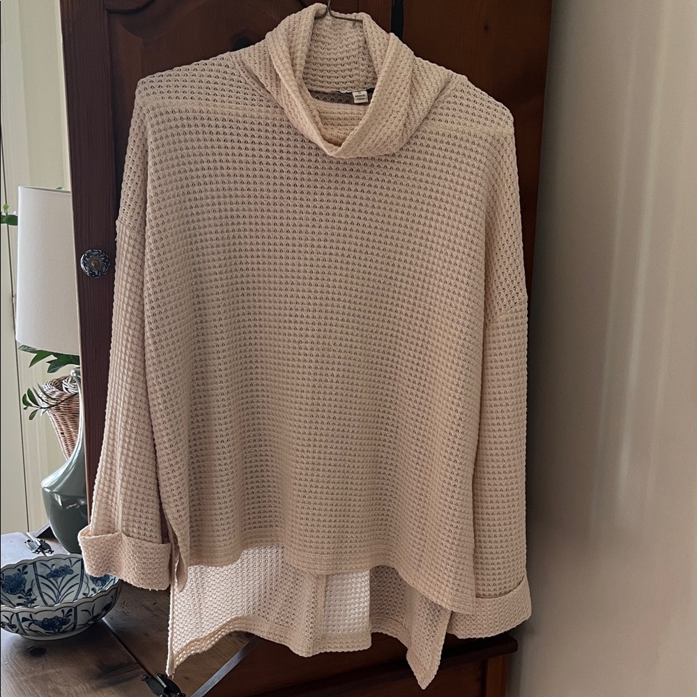 She + Sky Cream Cowl Neck Sweater